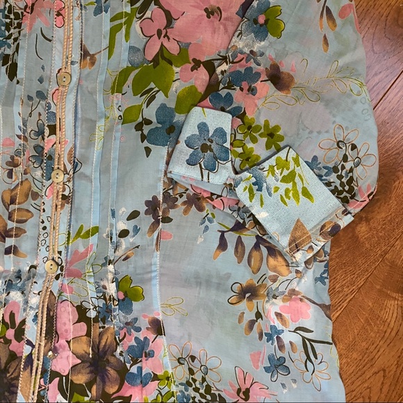 Max Volmary Diamonds & Pearls blouse.Blue, size 12 - Picture 4 of 8